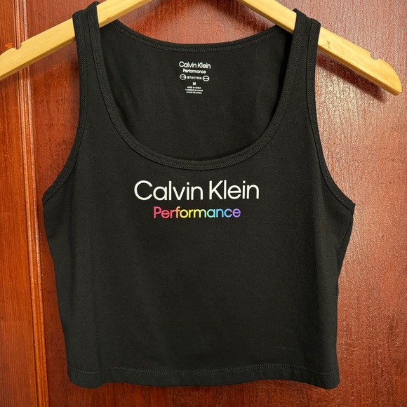 Calvin Klein Performance Tops - Calvin Klein Women’s Performance Pride Logo Crop Top